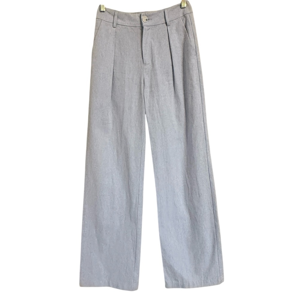 Paige Dallas Chambray Linen High Waist Wide Leg Trouser Women’s Size 00 - Picture 3 of 16